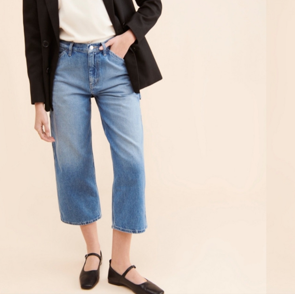 Edwin Devon Cropped High Rise Jeans In Euforia (Light Blue) Size 26